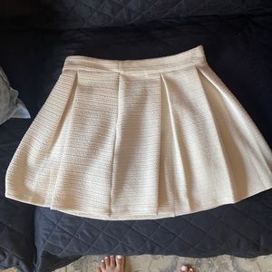 Cream pleated skirt